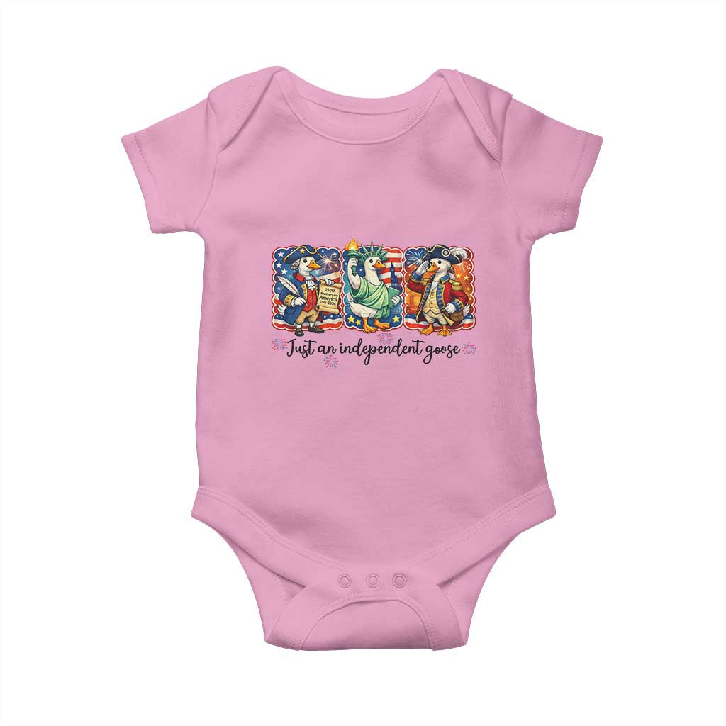 Just An Independent Goose Baby Onesie Funny Patriotic Goose TS12 Light Pink Print Your Wear