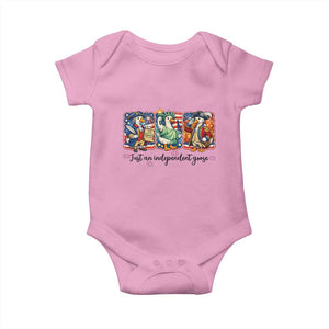 Just An Independent Goose Baby Onesie Funny Patriotic Goose TS12 Light Pink Print Your Wear