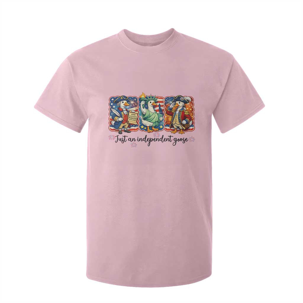 Just An Independent Goose T Shirt For Kid Funny Patriotic Goose TS12 Light Pink Print Your Wear