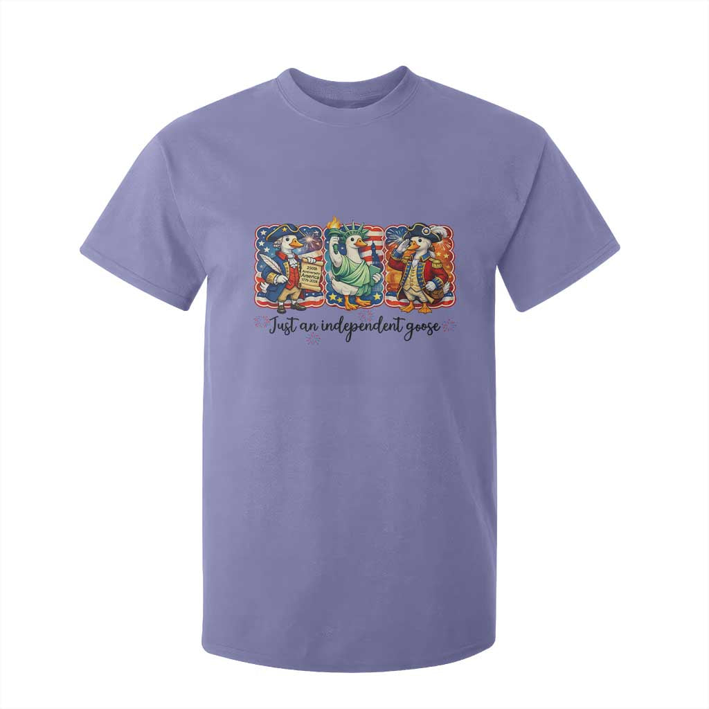 Just An Independent Goose T Shirt For Kid Funny Patriotic Goose TS12 Violet Print Your Wear