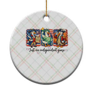 Just An Independent Goose Ceramic Ornament Funny Patriotic Goose TS12 1pc Christmas Plaid Print Your Wear
