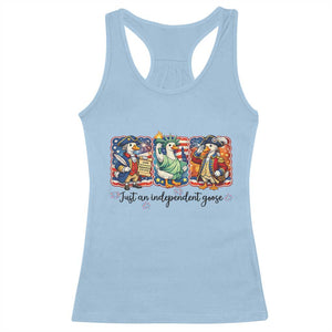 Just An Independent Goose Racerback Tank Top Funny Patriotic Goose TS12 Light Blue Print Your Wear