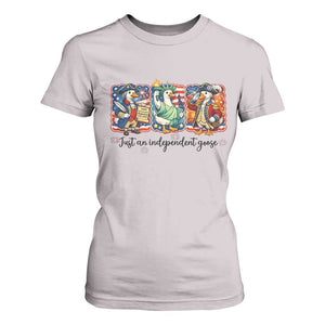Just An Independent Goose T Shirt For Women Funny Patriotic Goose TS12 Ice Gray Print Your Wear