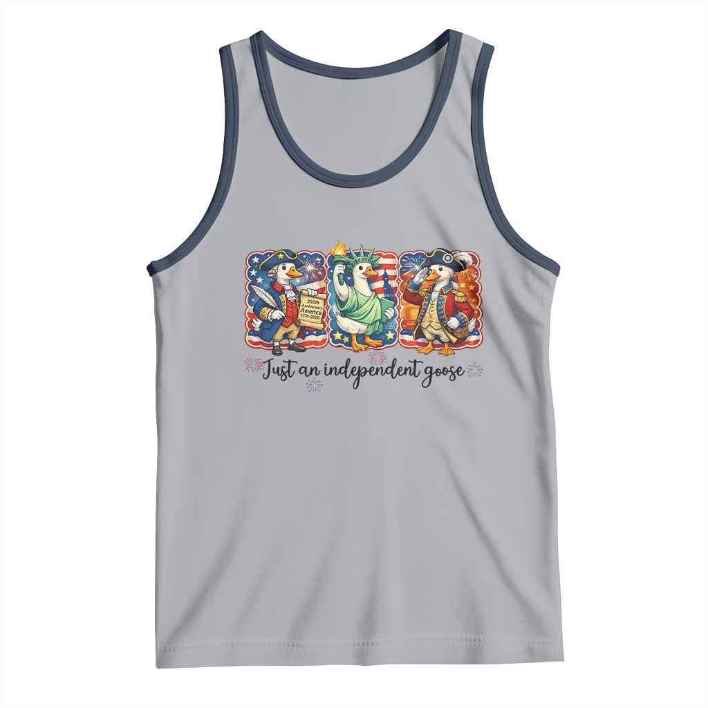 Just An Independent Goose Tank Top Funny Patriotic Goose TS12 Athletic Heather Navy Print Your Wear