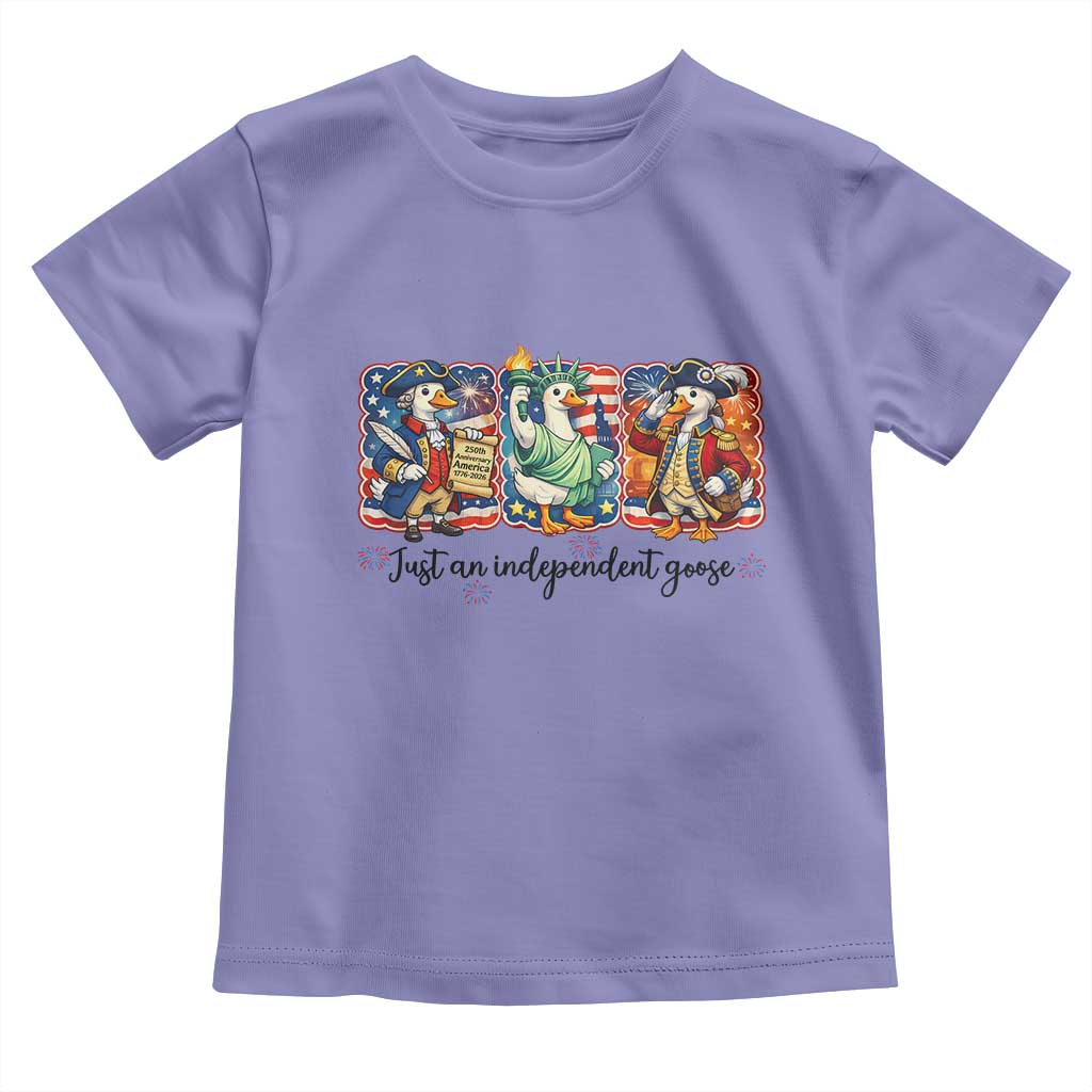 Just An Independent Goose Toddler T Shirt Funny Patriotic Goose TS12 Violet Print Your Wear