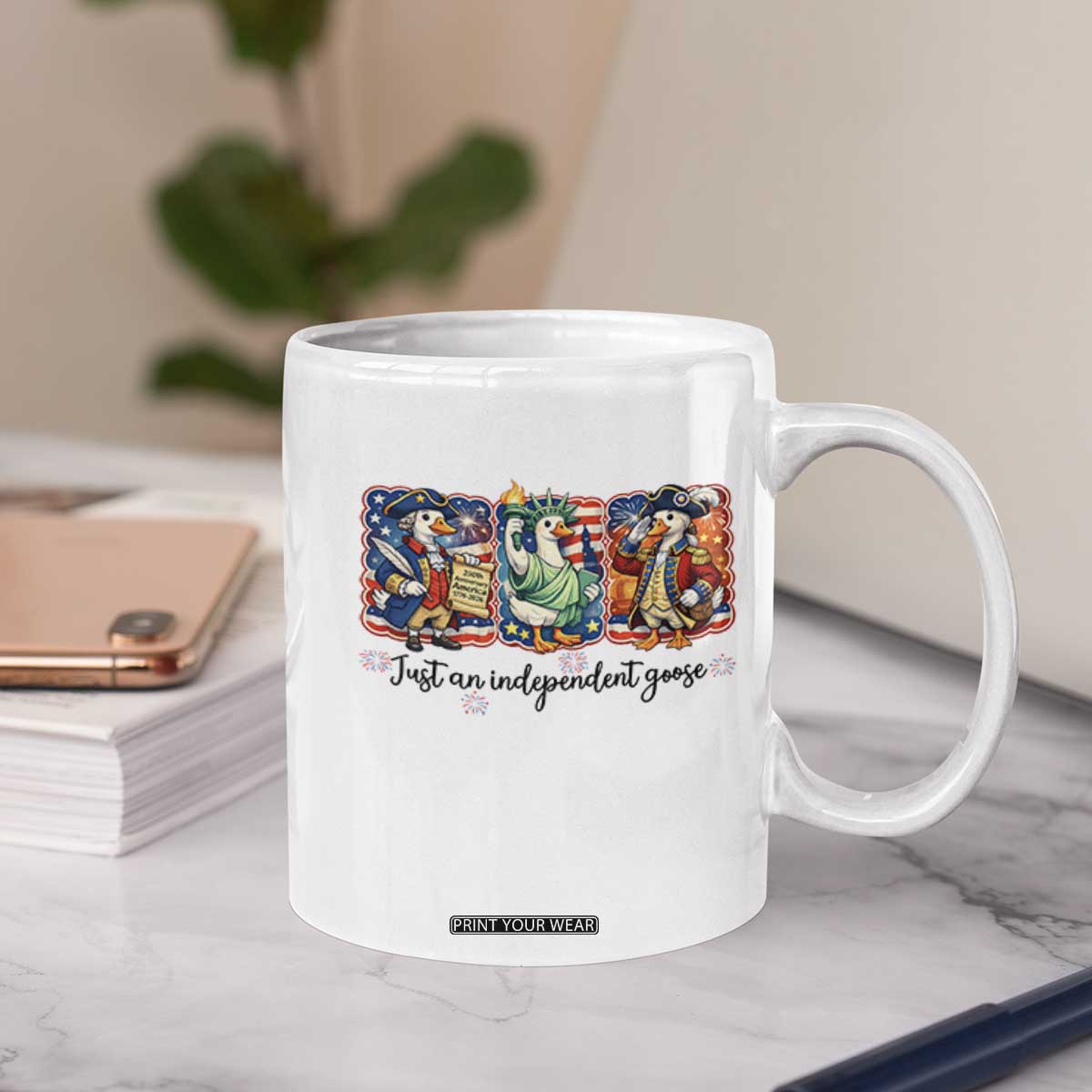 Just An Independent Goose Coffee Mug Funny Patriotic Goose TS12 Print Your Wear