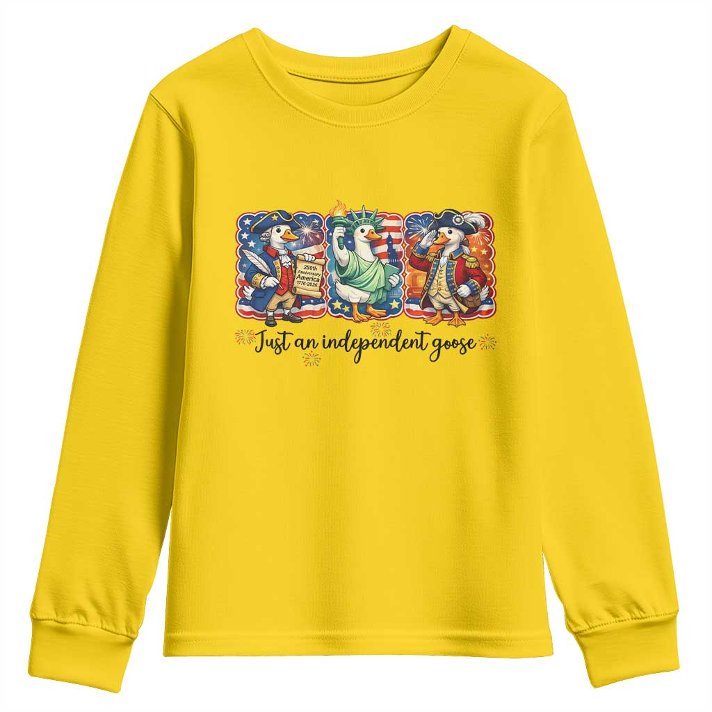 Just An Independent Goose Youth Sweatshirt Funny Patriotic Goose TS12 Daisy Print Your Wear