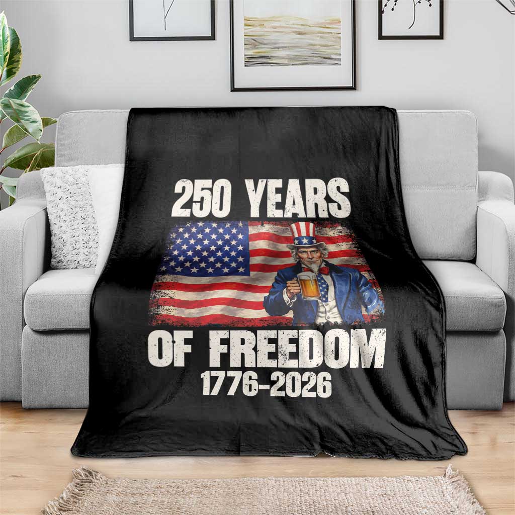 250 Years Of Freedom Throw Blanket Patriotic Uncle Sam TS12 Print Your Wear