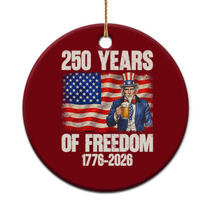 250 Years Of Freedom Ceramic Ornament Patriotic Uncle Sam TS12 1pc Red Print Your Wear