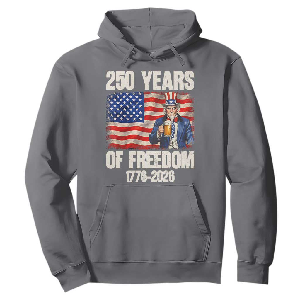 250 Years Of Freedom Hoodie Patriotic Uncle Sam TS12 Charcoal Print Your Wear