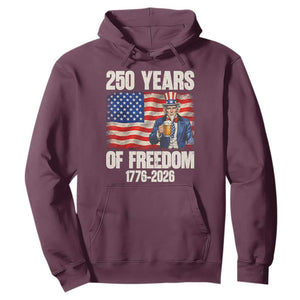250 Years Of Freedom Hoodie Patriotic Uncle Sam TS12 Maroon Print Your Wear