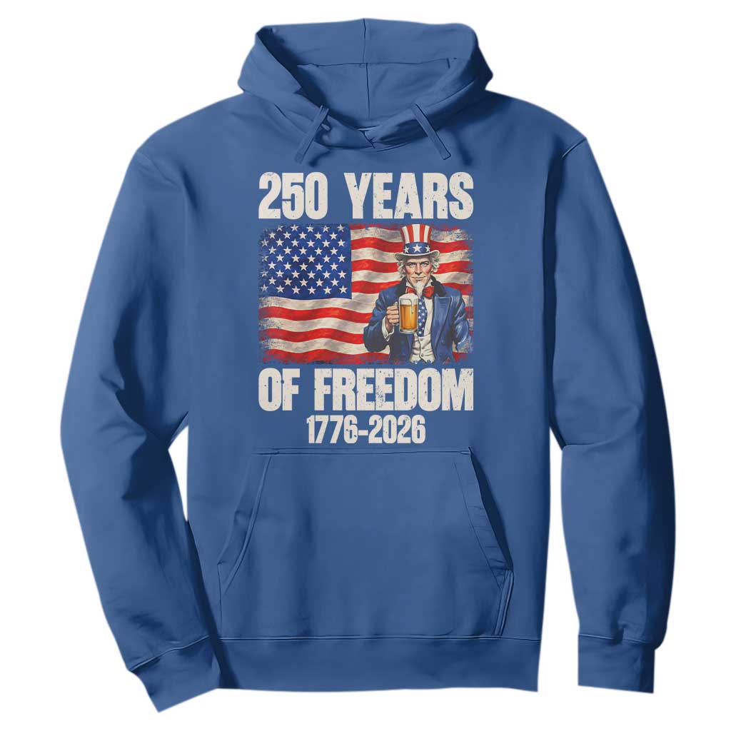 250 Years Of Freedom Hoodie Patriotic Uncle Sam TS12 Royal Blue Print Your Wear