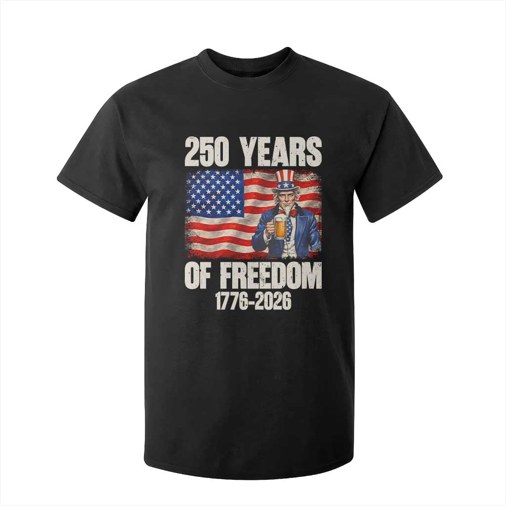 250 Years Of Freedom T Shirt For Kid Patriotic Uncle Sam TS12 Black Print Your Wear
