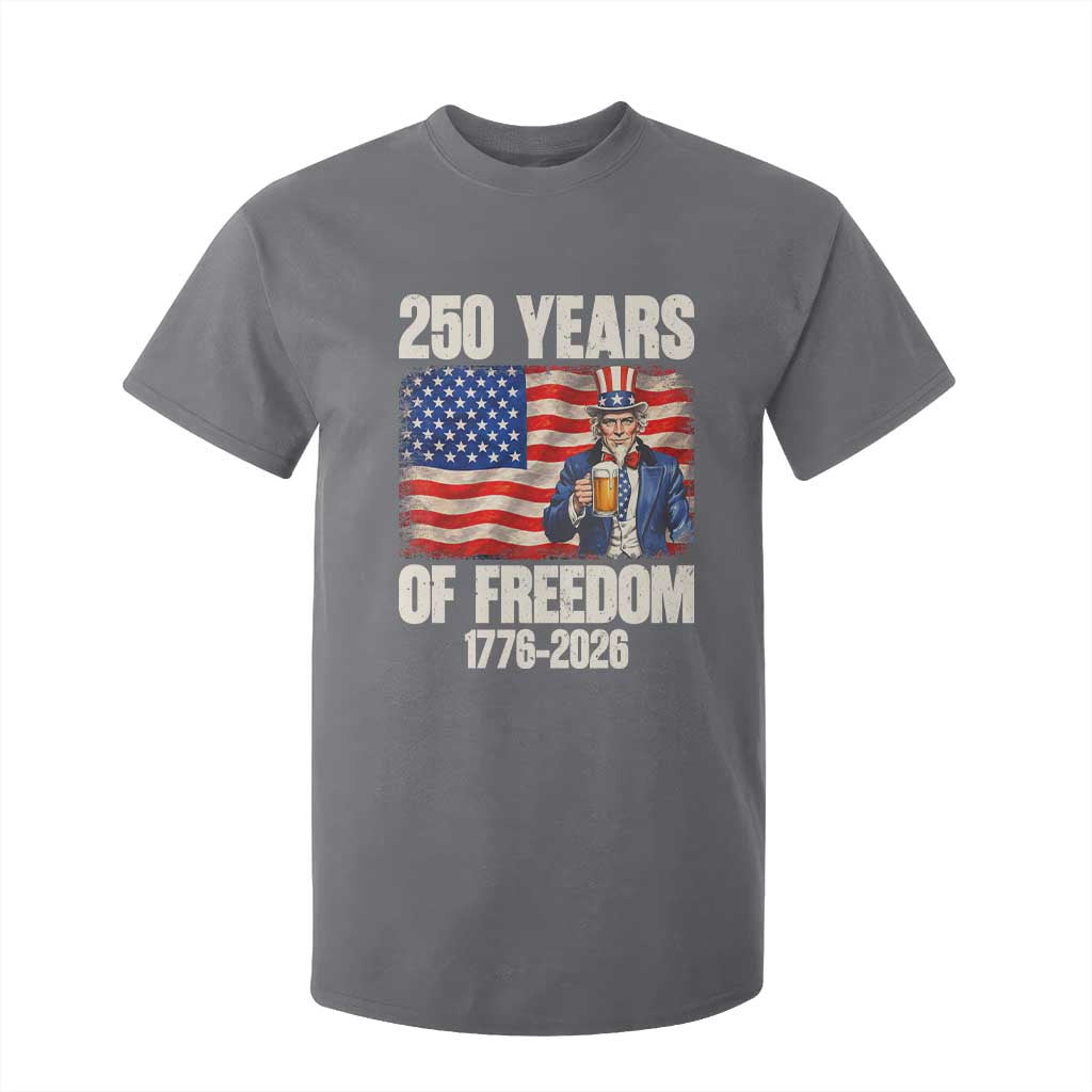 250 Years Of Freedom T Shirt For Kid Patriotic Uncle Sam TS12 Charcoal Print Your Wear