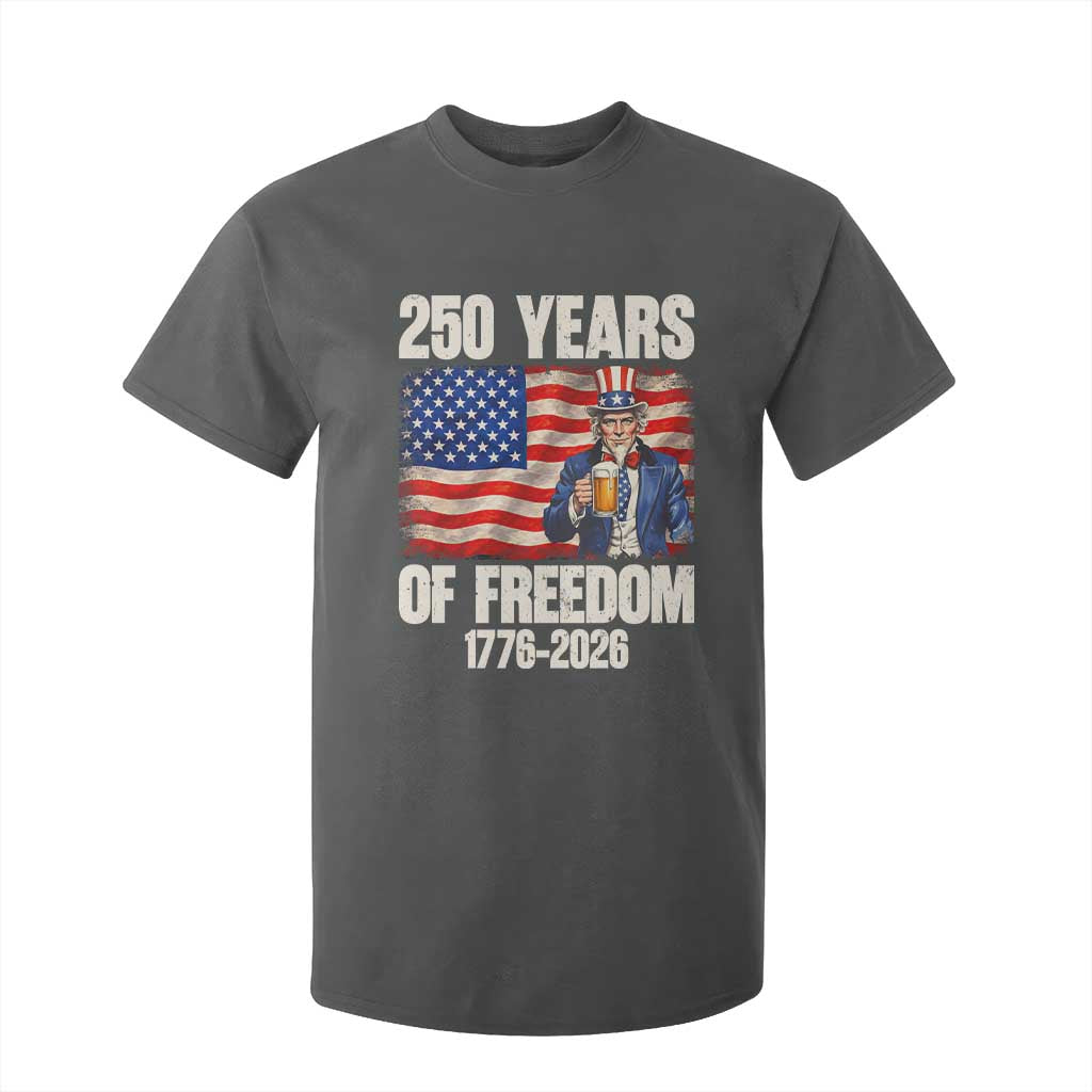 250 Years Of Freedom T Shirt For Kid Patriotic Uncle Sam TS12 Dark Heather Print Your Wear
