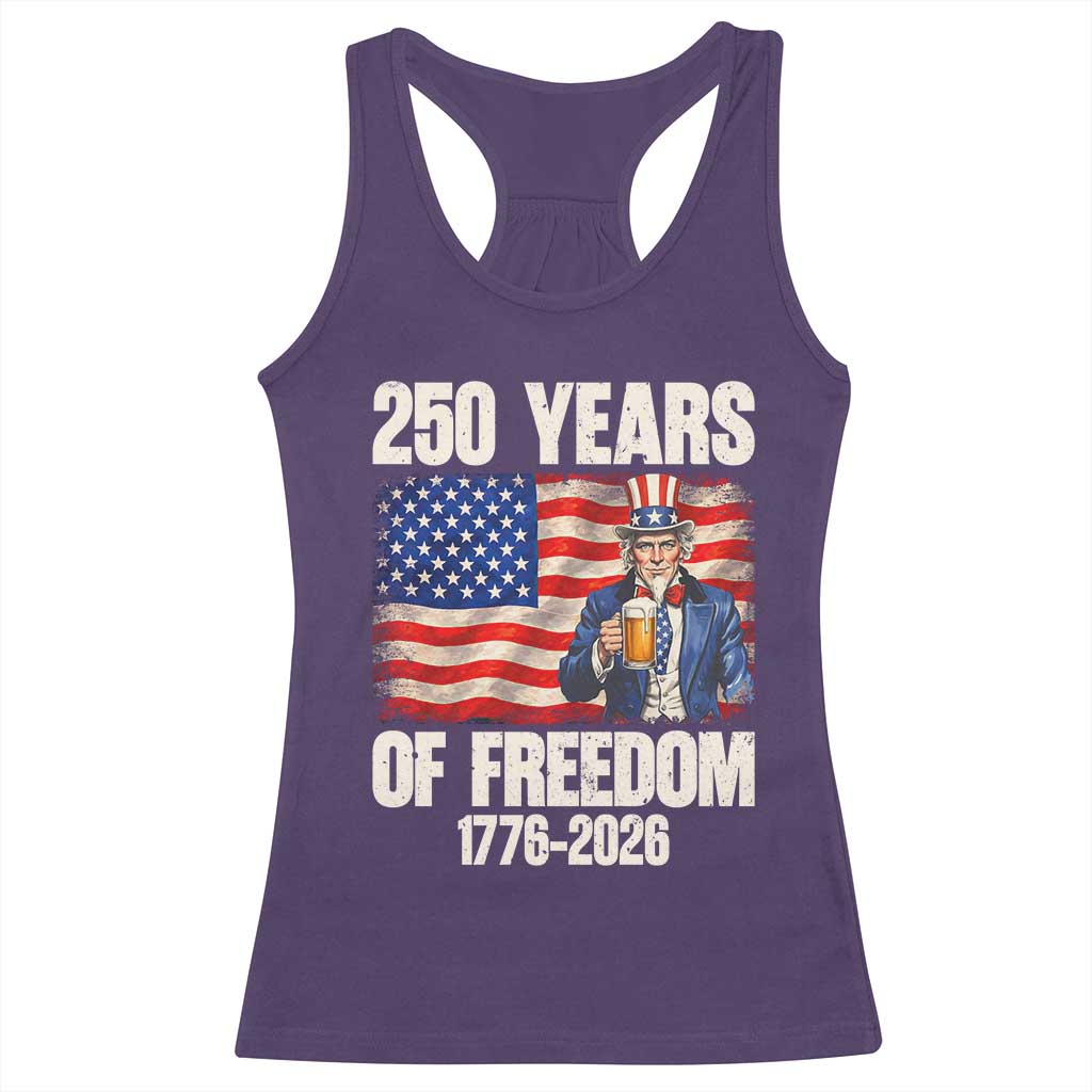 250 Years Of Freedom Racerback Tank Top Patriotic Uncle Sam TS12 Purple Print Your Wear