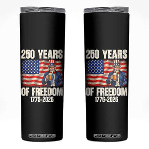 250 Years Of Freedom Skinny Tumbler Patriotic Uncle Sam TS12 Black Print Your Wear