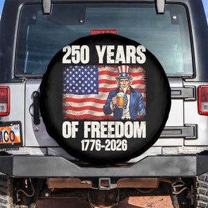 250 Years Of Freedom Spare Tire Cover Patriotic Uncle Sam TS12 No hole Black Print Your Wear