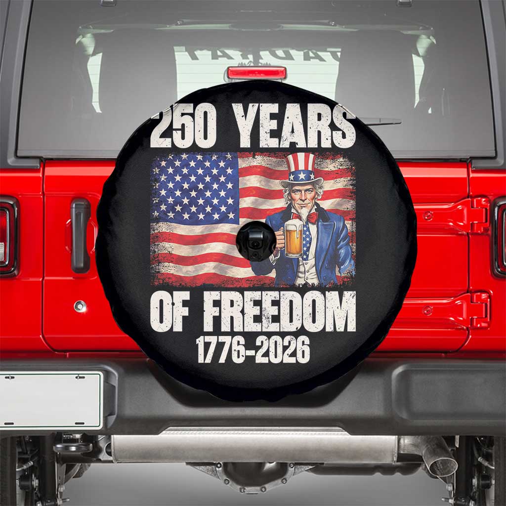 250 Years Of Freedom Spare Tire Cover Patriotic Uncle Sam TS12 Black Print Your Wear