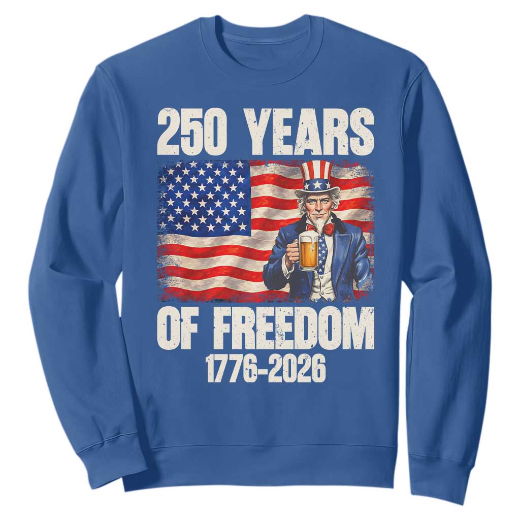 250 Years Of Freedom Sweatshirt Patriotic Uncle Sam TS12 Royal Blue Print Your Wear