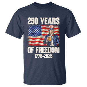250 Years Of Freedom T Shirt Patriotic Uncle Sam TS12 Navy Print Your Wear