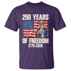 250 Years Of Freedom T Shirt Patriotic Uncle Sam TS12 Purple Print Your Wear
