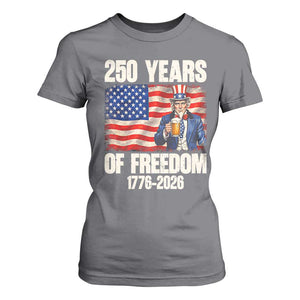 250 Years Of Freedom T Shirt For Women Patriotic Uncle Sam TS12 Charcoal Print Your Wear