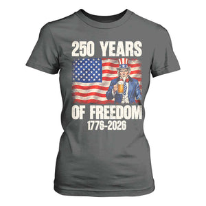 250 Years Of Freedom T Shirt For Women Patriotic Uncle Sam TS12 Dark Heather Print Your Wear