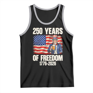 250 Years Of Freedom Tank Top Patriotic Uncle Sam TS12 Black Athletic Heather Print Your Wear