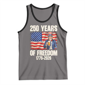 250 Years Of Freedom Tank Top Patriotic Uncle Sam TS12 Deep Heather Black Print Your Wear