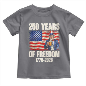 250 Years Of Freedom Toddler T Shirt Patriotic Uncle Sam TS12 Charcoal Print Your Wear