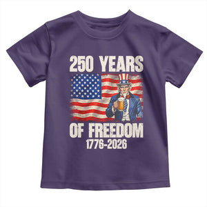 250 Years Of Freedom Toddler T Shirt Patriotic Uncle Sam TS12 Purple Print Your Wear