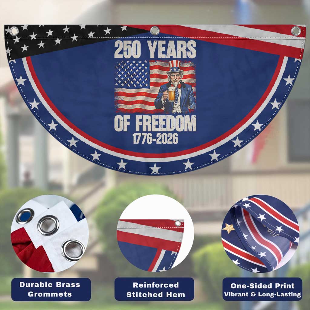 250 Years Of Freedom Patriotic Fan Flag Uncle Sam American TS12 Print Your Wear