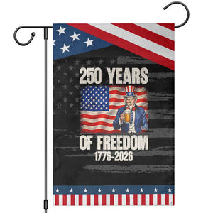 250 Years Of Freedom Garden Flag Patriotic Uncle Sam TS12 Distressed Black Blue Print Your Wear