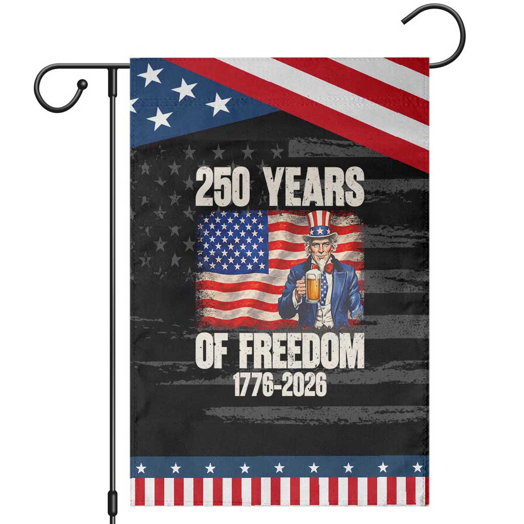 250 Years Of Freedom Garden Flag Patriotic Uncle Sam TS12 Distressed Black Blue Print Your Wear
