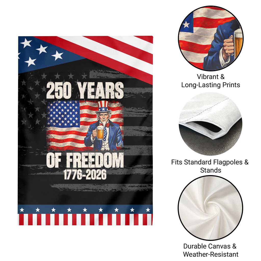 250 Years Of Freedom Garden Flag Patriotic Uncle Sam TS12 Print Your Wear