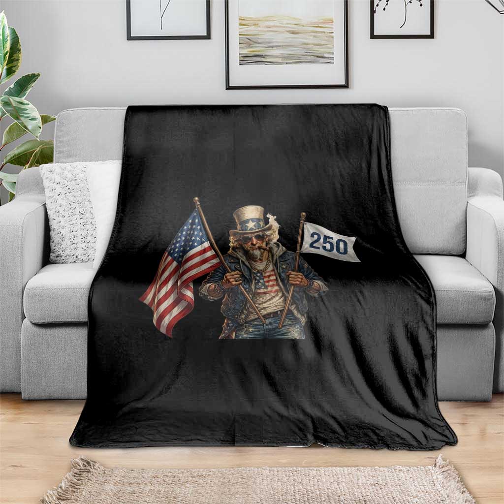 Patriotic Uncle Sam Celebrating 250 Years America Throw Blanket TS12 Print Your Wear
