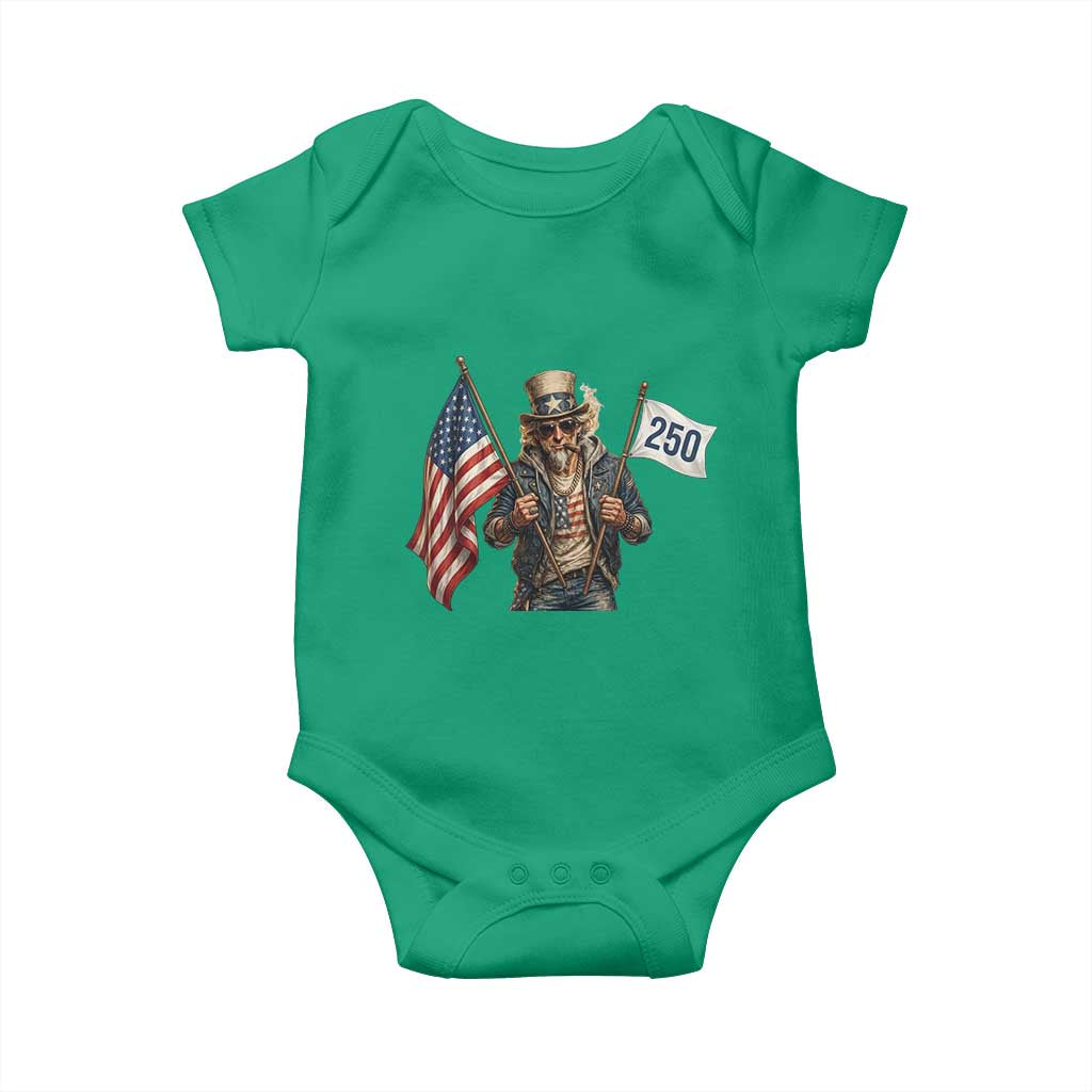 Patriotic Uncle Sam Celebrating 250 Years America Baby Onesie TS12 Irish Green Print Your Wear