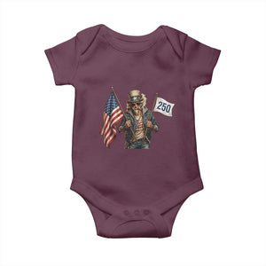 Patriotic Uncle Sam Celebrating 250 Years America Baby Onesie TS12 Maroon Print Your Wear