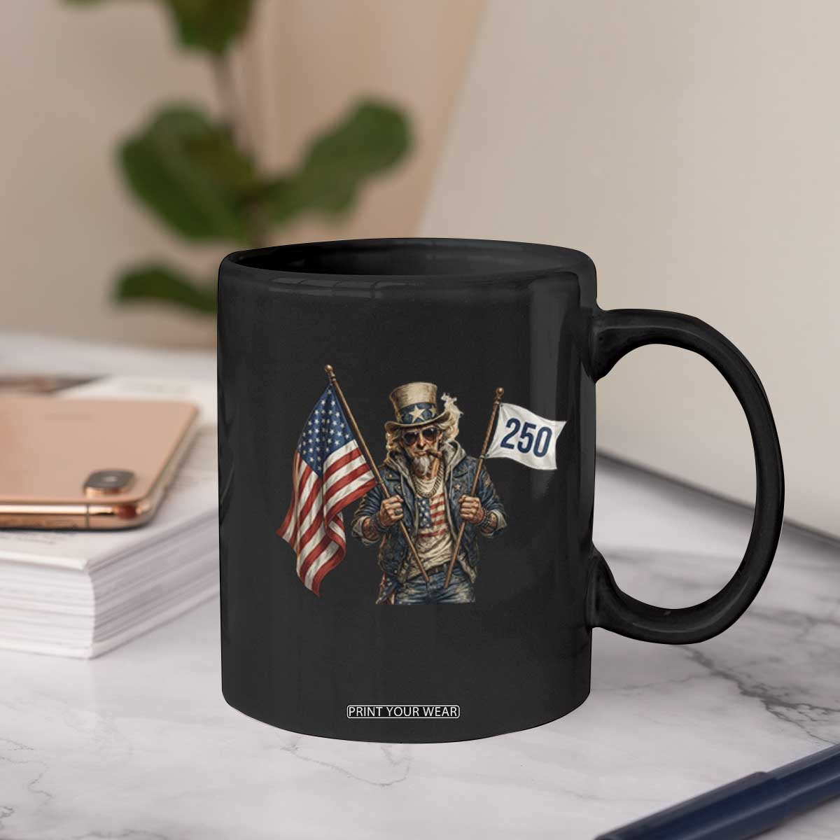 Patriotic Uncle Sam Celebrating 250 Years America Coffee Mug TS12 Print Your Wear