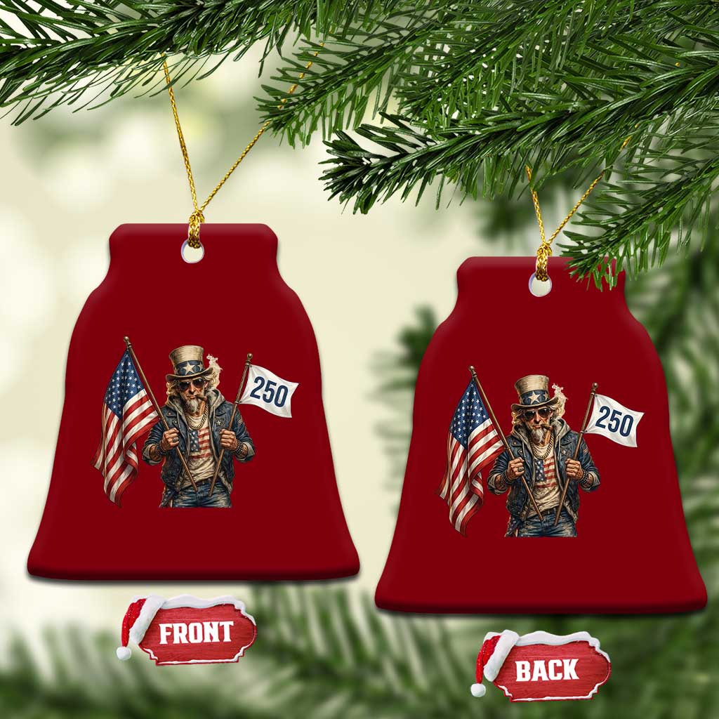 Patriotic Uncle Sam Celebrating 250 Years America Ceramic Ornament TS12 Print Your Wear