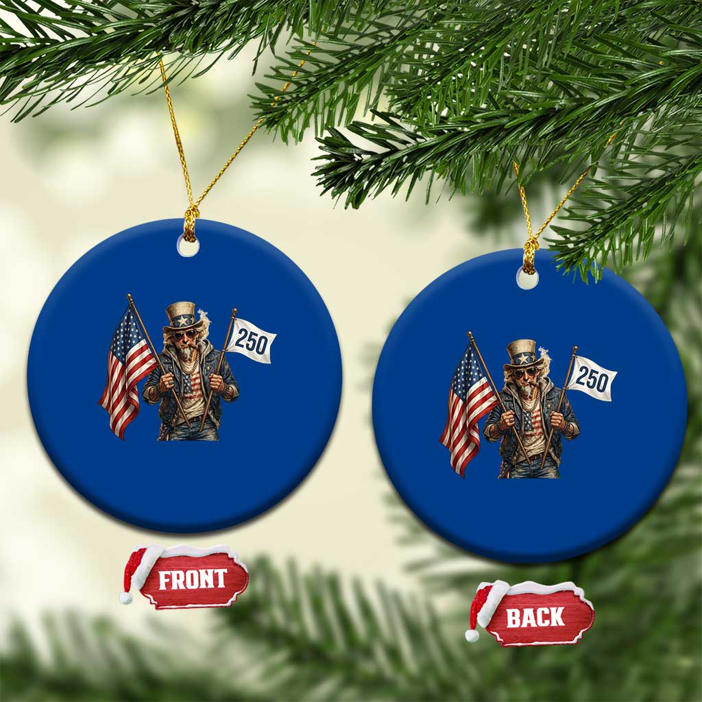Patriotic Uncle Sam Celebrating 250 Years America Ceramic Ornament TS12 1pc Blue Print Your Wear