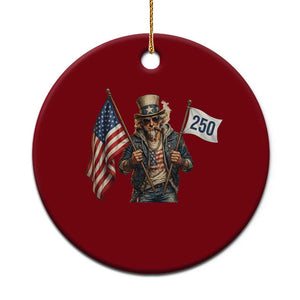 Patriotic Uncle Sam Celebrating 250 Years America Ceramic Ornament TS12 1pc Red Print Your Wear
