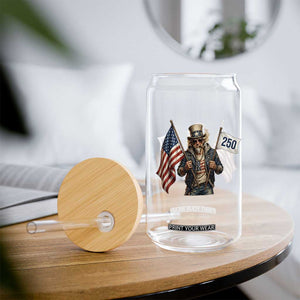 Patriotic Uncle Sam Celebrating 250 Years America Glass Can TS12 Print Your Wear