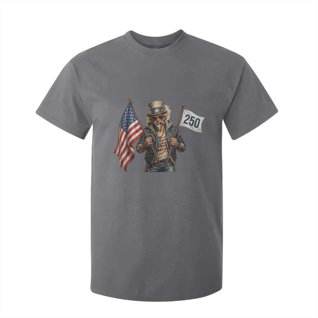 Patriotic Uncle Sam Celebrating 250 Years America T Shirt For Kid TS12 Charcoal Print Your Wear