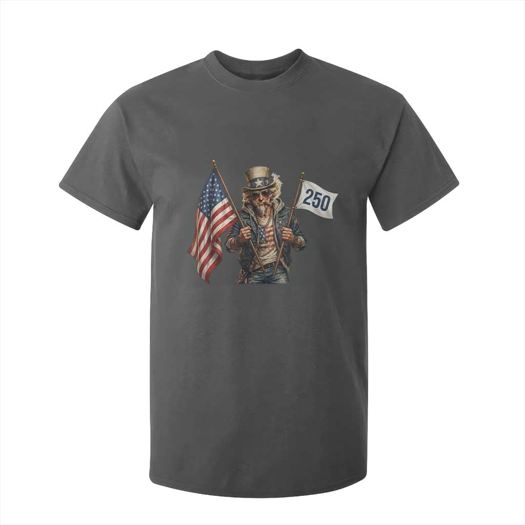 Patriotic Uncle Sam Celebrating 250 Years America T Shirt For Kid TS12 Dark Heather Print Your Wear