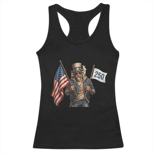 Patriotic Uncle Sam Celebrating 250 Years America Racerback Tank Top TS12 Black Print Your Wear