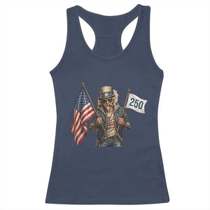 Patriotic Uncle Sam Celebrating 250 Years America Racerback Tank Top TS12 Navy Print Your Wear