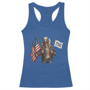 Patriotic Uncle Sam Celebrating 250 Years America Racerback Tank Top TS12 Royal Blue Print Your Wear