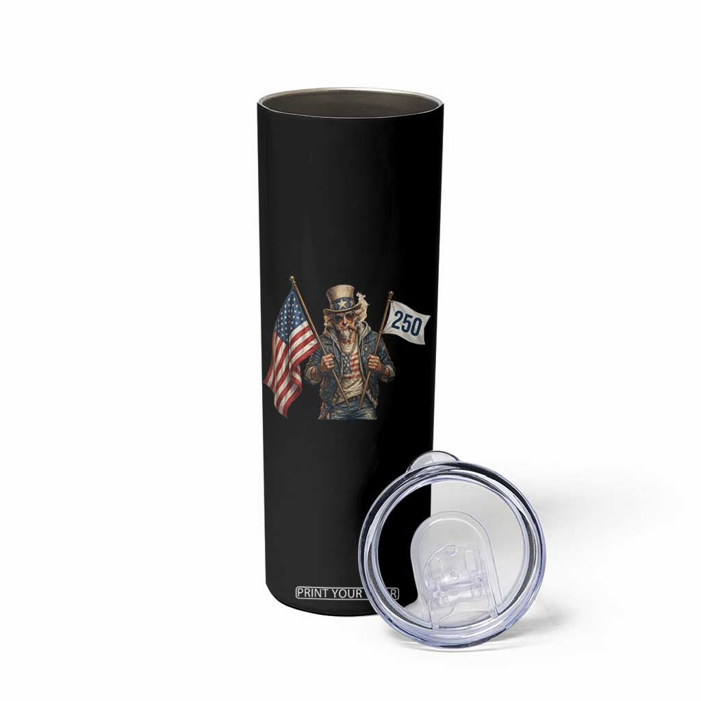Patriotic Uncle Sam Celebrating 250 Years America Skinny Tumbler TS12 Print Your Wear